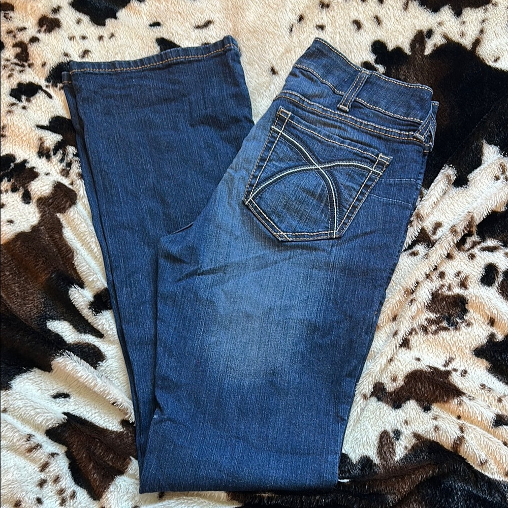 Ariat Blue Straight Leg Jeans with Distinctive Stitching